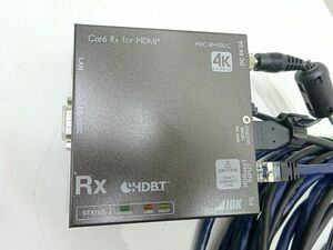 IDK 【HDC-RH100-C】 HDMI ツイストペアケーブル延長器 HDBaseT受信器 4K 配線付き 現状品 USED