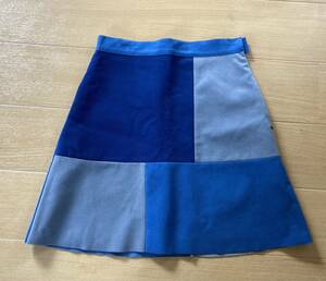 台形スカート　ミニスカート　日本製　Ray BEAMS ビームスブランド　青系　皮革