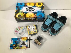 HEELYS ヒーリーズ ローラーシューズ サイズ 21cm アクアグリッター×ブラック DVD付き シューズ スニーカー ユーズド