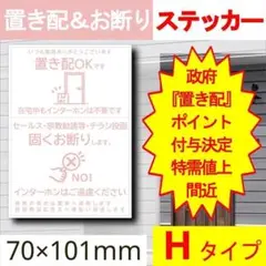 置き配とお断りを一石二鳥で解決するステッカーH 置き配　猫　宅配ボックス　ポスト