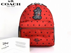 新品★送料無料★限定モデル☆コーチ COACH ディズニー ミッキー コラボ バンダナ柄 ミニリュックサック バックパック