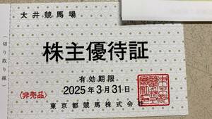  大井競馬場 東京都競馬 株主優待券 入場券 東京シティ競馬　期限2025,3,31