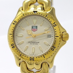 【中古】TAG HEUER セル デイト ボーイズ 腕時計 クオーツ SS GP アイボリー文字盤 S94.013