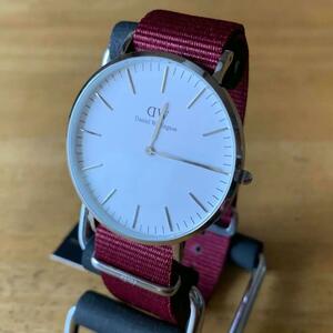 【新品】ダニエルウェリントン DANIEL WELLINGTON 腕時計 CLASSIC ROSELYN 40 シルバー DW00100268 ホワイト ルビーレッド