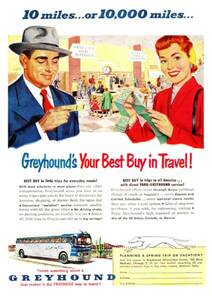 ●198F　1952年のレトロ広告　グレイハウンド・バス　GREYHOUND