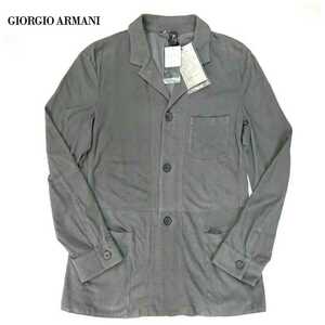 新品 20SS GIORGIO ARMANI ジョルジオアルマーニ リゾートコレクション イタリア製 最高級ストライプエンボスラムレザージャケット 50/L-XL