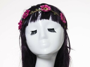 花冠 ヘアバンド フラワー 造花アクセサリー ウェディング イベント 撮影 コスプレなど TYPE.B#ローズ