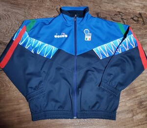 [値下げ交渉] 1994年 イタリア代表 diadora トレーニングトップ 検) AZZURI ITALY TRACK JACKET WORLD CUP BAGGIO アズーリ バッジョ Y2K