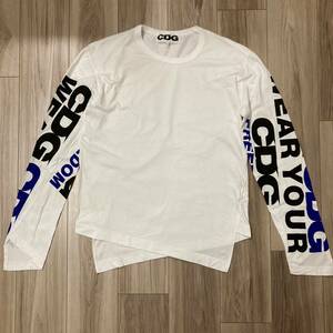 【レア】【美品】 コムデギャルソン COMME des GARCONS　CDG シーディージー　変形ロンT 袖ロゴ　長袖