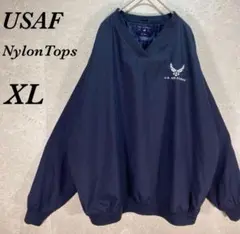 ビンテージUS古着90s USAF ナイロンプルオーバーVネック