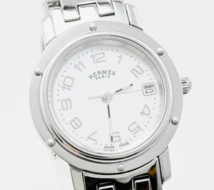 3029☆エルメス　HERMES　クリッパー　ナクレ　CL4.210　レディース　ホワイトシェル