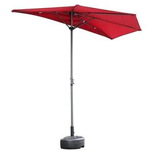 2.7 M Sun Shade, Semicircular Polyester Canopy, Crank Mechanism, 5 Rib Outdoor Terrace Semi-circular Half Umbrella