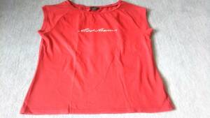半袖 Tシャツ　エディーバウアー　～LL　身幅50　赤ピンク　ロゴ