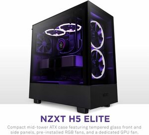 【新品未開封品】NZXT H5 ELITE ブラック CC-H51EB-01 PCケース ミドルタワー/