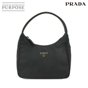 新品同様 プラダ PRADA ミニ ハンド バッグ ナイロン ブラック MV515 シルバー 金具 Mini Hand Bag 90228452