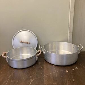 両手鍋　アルミ鍋　φ30㎝　φ25㎝　調理器具　調整鍋　厨房機器　業務用　中古
