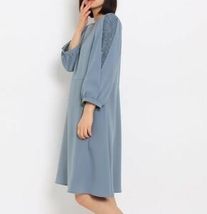 新品　Couture brooch Dorry Doll 袖レースワンピース ライトブルー 38 Mサイズ 定価7689円
