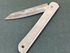 【未使用】スポーツマンナイフ（野球少年型押イラスト） 和式ナイフ 折り畳みナイフ長期保管品 sepai-a
