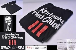 WIND AND SEA ウィンダンシー ★ KFC コラボ 半袖 Tシャツ ★ Mサイズ 黒 バックロゴ ★ ケンタッキーフライドチキン ★