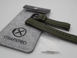 STRAPXPRO SEIKO NEW MONSTER用　ラバーバンド　MX1A-20AG アーミーグリーン