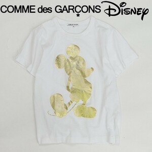 ◆COMME des GARCONS コムデギャルソン×ディズニー ミッキープリント コットン 半袖 Ｔシャツ ホワイト Ｓ