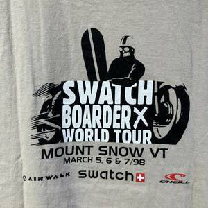 SWATCH スウォッチ 半袖 Tシャツ XL コラボ 別注 限定 1998年 BOARDER X WORLD TOUR AIRWALK O