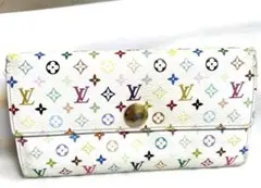 激安！早い者勝ち！超美品！　LOUIS VUITTON マルチカラー　白　長財布