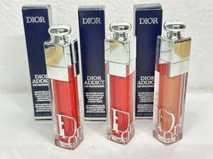 4377-8] 3点まとめ 新品未使用 Dior ディオール アディクト ADDICT リップグロス マキシマイザー 023/067 シマー フューシャ/ROSE GOLD 6ml