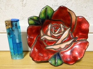 希少 アンティーク 真鍮 薔薇 飾り皿 インテリア お皿 灰皿 置物 レトロ 当時物