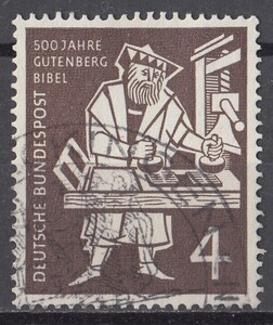 1954年西ドイツ 聖書印刷500年記念切手 4pf