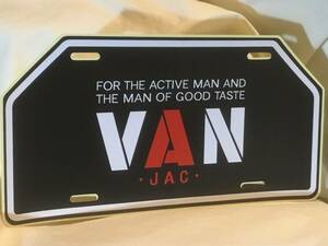 送料無料！昭和 レトロ アイビー VAN JAC ヴァンヂャケット ナンバープレート型ステッカー 旧VAN JACKET INC. / Kent SCENE ノベルティ IVY