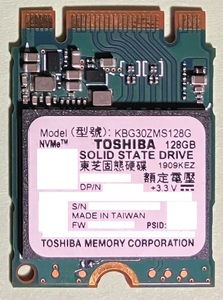 ◆送料無料◆M.2 SSD SATA【TOSHIBA KBG30ZMS128G】128GB 1本