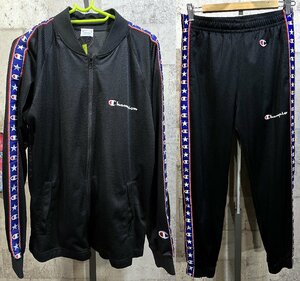 美品 チャンピオン メッシュ ジャージ 上下セットアップ 黒 M メンズ CHAMPION