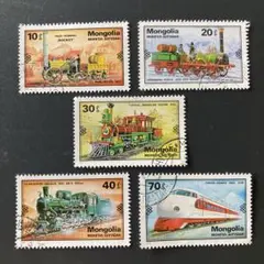 世界の鉄道切手 モンゴル 1979 使用済5種