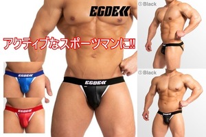 特価【即決】濡れたような艶めかしいツヤ!! EGDE≪WET スーパーローライズ ジョックストラップ/ケツワレ(S～M)黒