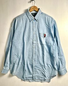 Polo Ralph Lauren ポロベア XL ラルフローレン デニムシャツ 長袖シャツ ボタンダウンシャツ 90s