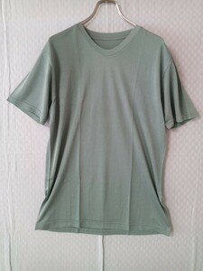 6448　★★　TEA DROP シルクインナーTシャツ　ブルーグレー　サイズL 未使用品