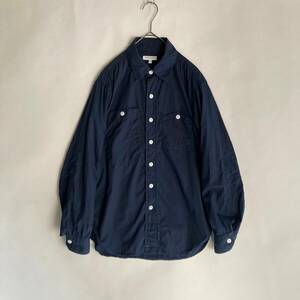 Engineered Garments エンジニアードガーメンツ アメリカ製 ワークシャツ WORK SHIRTS 定番 山ポケ ワーク コットン ネイビー size XS sk