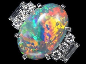 OR11336S【1円～】新品【RK宝石】≪opal≫ 魅惑の遊色!! 極上ブラックオパール 大粒2.02ct!! 極上ダイヤモンド Pt950 高級リング ダイヤ