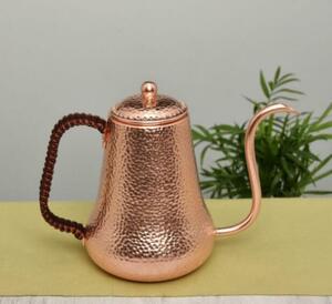 純銅 大容量コーヒーポット制コーヒー器具銅イメージ紫銅ハンマー紋コーヒーポット細口ポットコーヒーポット900ML