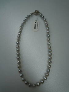 ◆新品◆パールネックレス 真珠 7.5-8.5mm バロック ナチュラルブルーグレー