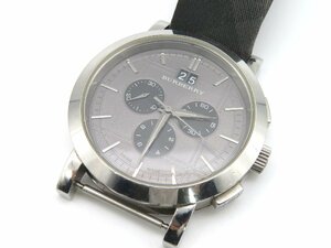 1円◆稼働◆ バーバリー BU1756 シルバーグレー クオーツ メンズ 腕時計 O223