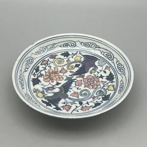中国 古美術 明代 飾皿 皿 粉彩 青花 骨董品 染付