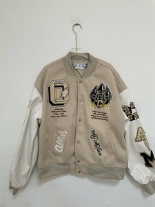 Off-White オフホワイト off-white Ac Milanスタジャン オフホワイト ジャケット メンズ AC Milan Off White Jacket 希少 中古 Mサイズ