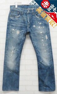 3P5212/RRL COLD SPRING WASH ダメージ加工スリムブーツカットデニムパンツ USA製