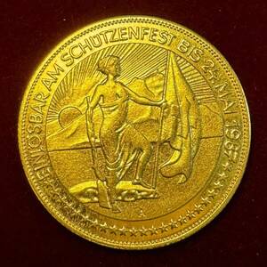 スイス 硬貨 古銭 1987年 グラールス射撃祭 グラールスの腕を掴むワシ ライフル 旗 50フラン 記念メダル コイン 金貨 外国古銭 海外硬貨 