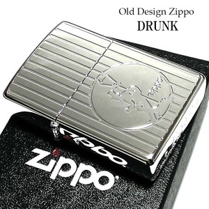 ZIPPO ドランク ジッポ ライター 酔っ払いおじさん 可愛い オールドデザイン 鏡面シルバー 銀ミラー かっこいい 両面加工 おしゃれ