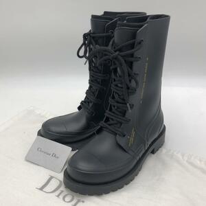 ［美品］クリスチャンディオール　Christian Dior レインブーツ　長靴　ラバー素材　ビー　23.5cm