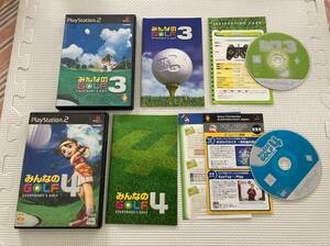 23-PS2-703　プレイステーション2　みんなのGOLF3，4　セット　動作品　PS2　プレステ2