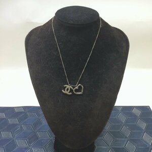 【中古品/CH】シャネル CHANEL ココマーク ハート ペンダント ネックレス シルバー ヴィンテージ シャネル RS0416/0015